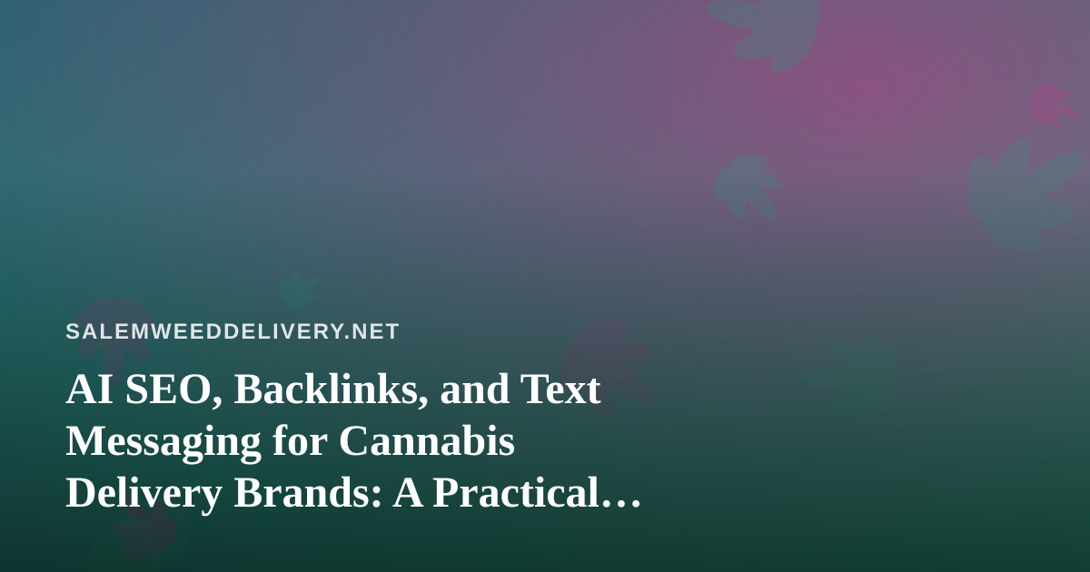 AI SEO, Backlinks, and Text Messaging for Cannabis Delivery Brands: A Practical Guide