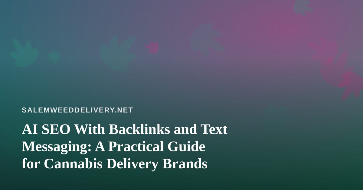 AI SEO With Backlinks and Text Messaging: A Practical Guide for Cannabis Delivery Brands